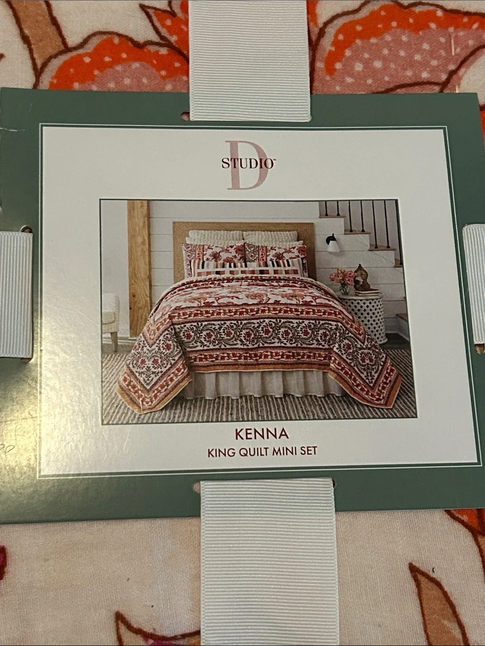Studio D Kenna 3 PC Quilt Mini Set w/Shams King Multi Floral $259 NWT